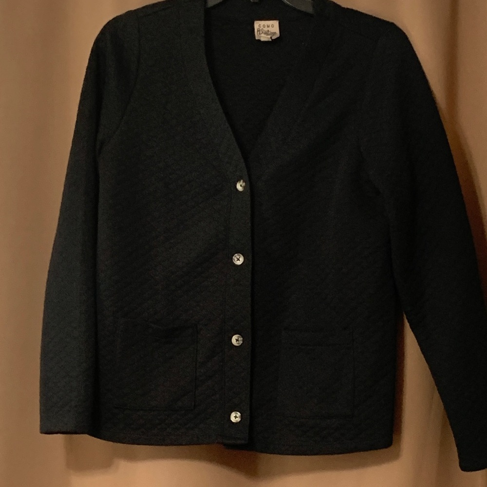 Como Vintage Quilted Black Top